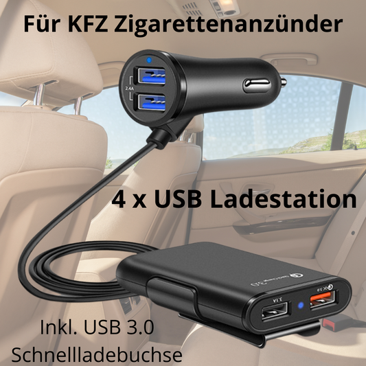 4 x USB Ladestation für KFZ