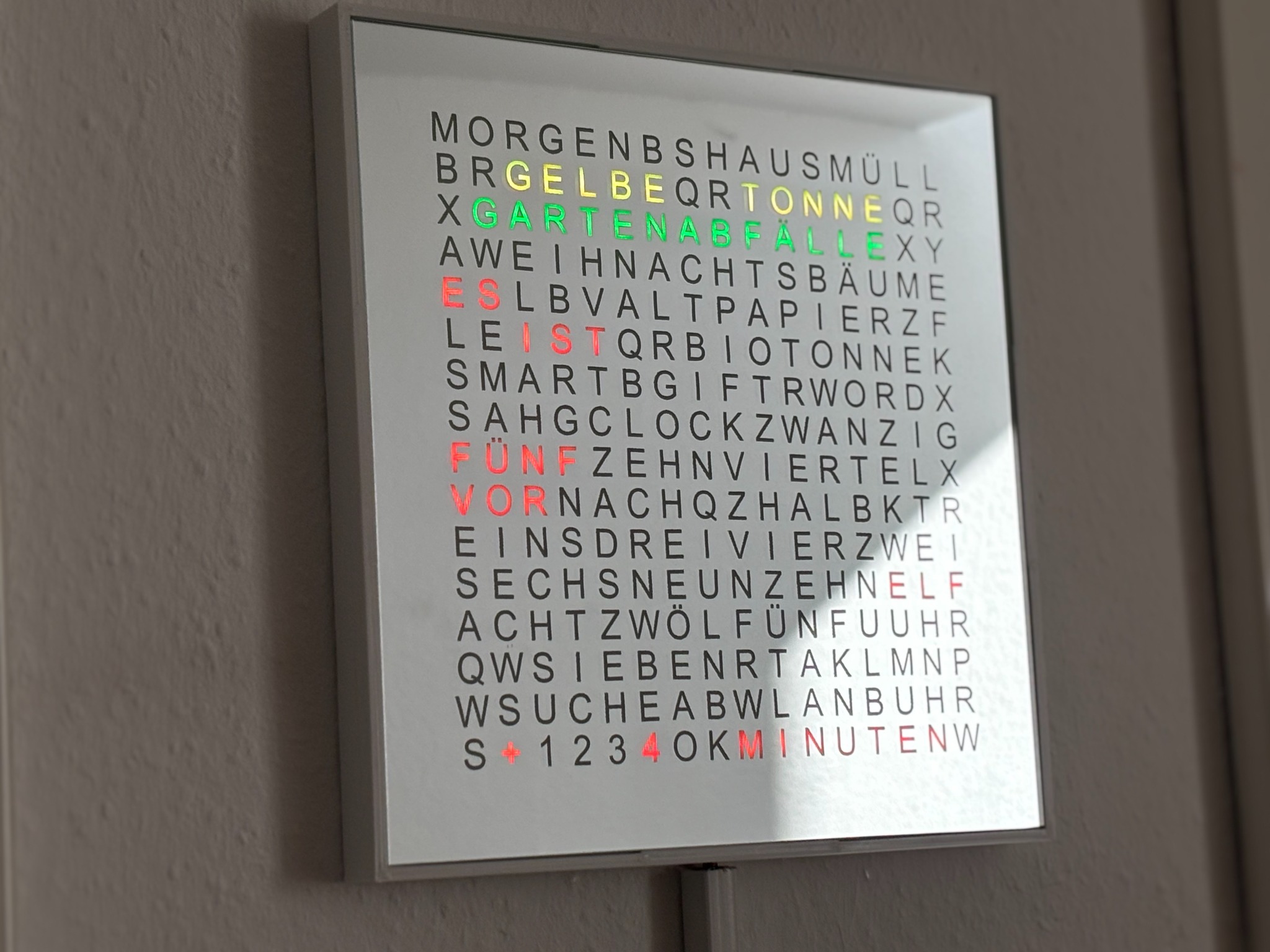 Smart-Gift WordClock Wandmontage